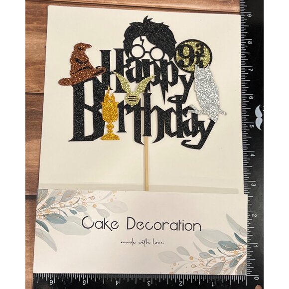 25 PIECE HARRY POTTER Birthday DECOR W GLITTERY Cupcake Picks HARRY POTTER OWL - Picture 1 of 4